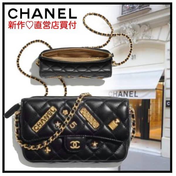 21SS新作可愛い シャネル フラップ フォン ケース 偽物 バッグ ブラック AP2096 B05518 94305